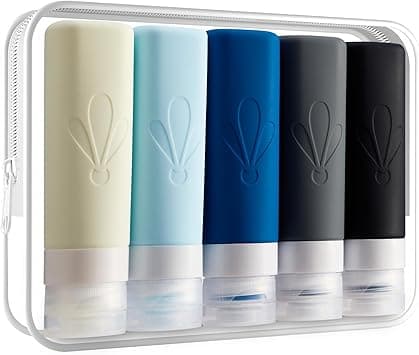 INSFIT Travel Bottles for Toiletries, TSA Approved 90ml Travel Size Containers, BPA Free Leak Proof Squeezable Silicone Tubes for Shampoo Conditioner Lotion Soap with Labels - Amazon.ae Price Tracker