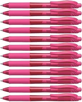 Pentel EnerGel-X Retractable Liquid Gel Pen (0.7mm) Metal Tip, Pink Ink, Box of 12 (BL107-P) on Amazon.sa - Price Tracker