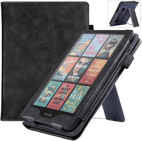 Gruattreay Leather Case for Kindle Paperwhite 12th (7 inch) (2024),Anti-fall Kindle Case with Auto Sleep/Wake & Hand Strap & Stand,Anti-friction Kids-Friendly Protective Cover (Black) on Amazon.ae - Price Tracker