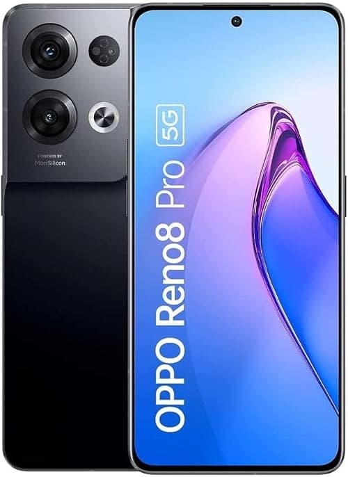 OPPO Reno8 Pro Smartphone, MediaTek Dimensity 8100-MAX 5G, 6.7 120Hz AMOLED screen, 50MP + 8MP + 2MP rear camera, 32MP front camera, RAM 8GB + ROM 256GB, 4500mAh 80W Supervooc, Glazed Black على Amazon.ae - متتبع الأسعار