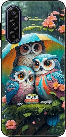 for SAMSUNG GALAXY M17 5G Cute Case,Soft Frosted Matt Black TPU Ultra-Slim Stylish Protective Cover Drop Protection, Non-slip Cute pattern design- Owl on Amazon.ae - Price Tracker