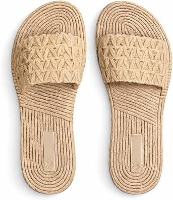 Beach Sandals for Women Flat with straps Summer Beach Slides Beach Shoes for Women Hemp Rope Beach Slippers on Amazon.ae - Price Tracker