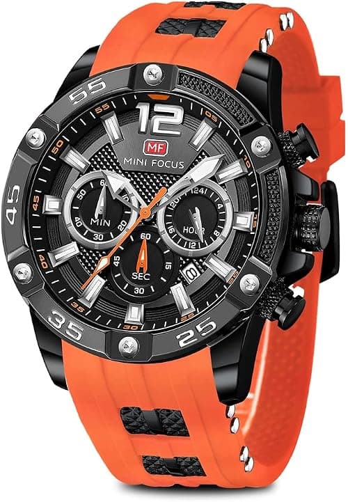 Mens Sport Watches Military Waterproof Multifunction Chronograph Watch Luminous Silicon Strap Casual Watches for Men Fashion Business Wrist Watch Clock on Amazon.ae - Price Tracker