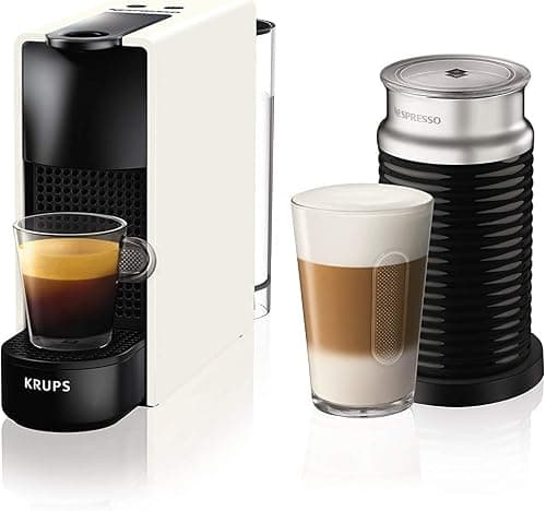 Nespresso by Krups Essenza Mini Coffee Machine with Aeroccino, Plastic, 1200 W, 0.6 Litres Volume Capacity, White على Amazon.ae - متتبع الأسعار