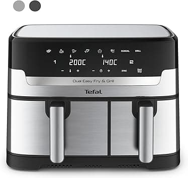 TEFAL Airfryer & Grill |Dual Easy Fry & Grill | 8.3 L | Dual Drawers | 8 Pre-Set Cooking Programs | Dishwasher-Safe Parts | Dedicated App | EY905D40 on Amazon.ae - Price Tracker