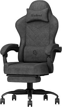 Gaming Chairs, Ergonomic Gaming Chair with Footrest for Adults, Technology Fabric Computer Chair with Headrest and Lumbar Support, Reclining Chair PC Office Chair, High Back, 350 LBS, Black على Amazon.ae - متتبع الأسعار