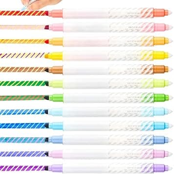 12 Pcs Color Changing Marker Set, Dual Tip Chisel & Fine Tip Fluorescent Marker Pens, Assorted Vibrant Colors, Highlight Pens, for School, Office, Study, Art Journal on Amazon.ae - Price Tracker