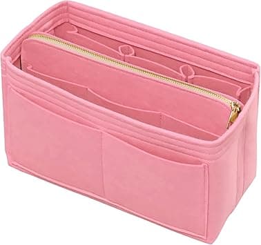 Purse Organizer Insert with Zipper Felt Bag Organizer for Tote Purse Bag Pink Medium on Amazon.ae - Price Tracker