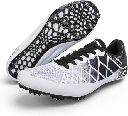 Mens Womens Boys Girls Spikes Athletics Racing Running Shoes Track and Field Sneaker …, White Black, 7.5 على Amazon.ae - متتبع الأسعار