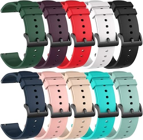 10 Pack Silicone Bands Compatible with Amazfit Active 2 1,Active 3 Premium/GTR mini/GTS 2 2e 3 4/GTS 2 4 mini, 20MM Replacement Watch Straps for Amazfit Bip 3,3 Pro/Bip U,U Pro on Amazon.ae - Price Tracker