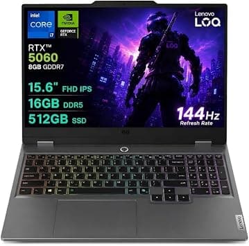 Lenovo LOQ 15 Gaming Laptop | Intel Core i7-14700H | NVIDIA RTX 5060 6GB | 16GB RAM | 512GB SSD | 15.6” FHD 165Hz | RGB Backlit Keyboard | Windows 11 Home on Amazon.ae - Price Tracker