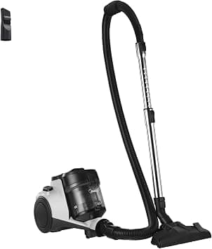 Midea Vacuum Cleaner 1800W Bagless Canister 2L Dust Capacity With HEPA Filter, Easy Emptying, 200W Suction power, Washable Filter For Pet Hair, Carpet, Tile, Hard Floor, White - MC08MEWH - Best Deal Finder