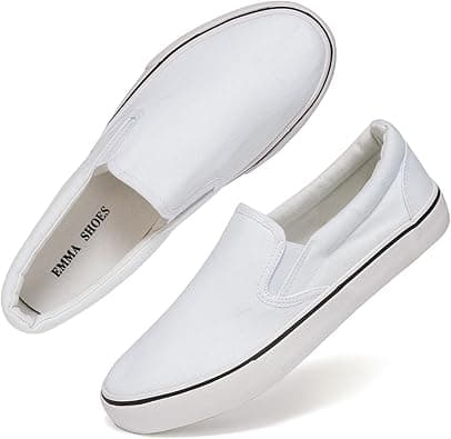Emma Shoes Low-Top Slip Ons Women's Fashion Sneakers Casual Canvas Sneakers for Women Comfortable Flats Breathable Padded Insole Slip on Sneakers Women Low Slip on على Amazon.ae - متتبع الأسعار