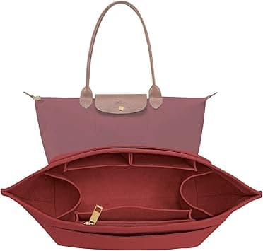 Purse Organizer Insert for Longchamp Le Pliage L Handbag Insert Felt Long Champ Tote Bag Organizer Insert with Cup (BurGundy, Large) on Amazon.ae - Price Tracker