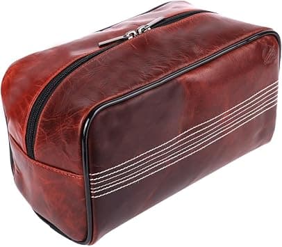 CRICKET-GIFTS Buffalo Leather Cricket Wash Bag Durable Toiletry Bag for Cricket Players and Fans Moisture-Resistant Lining, Secure Zip and Carry Handle 25cm x 14cm on Amazon - Best Deal Finder