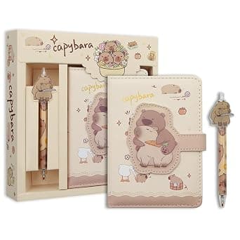 Cute Capybara Theme Stationery Gift Box, Includes A6 Capybara Notebook, Memo Pads, Notepad, Diary, and Pen, Ideal Gift for Kids, Office, and School Supplies, Ideal for Birthdays and Gift - Best Deal Finder