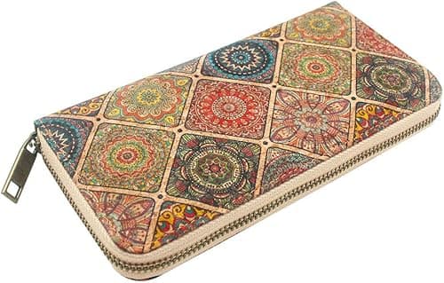 Boshiho Women's Cork Leather Wallet: Ecological & Vegan Women's Zipper Purse Cork Vegan Purse Gift for Ladies with Gift Box on Amazon.ae - Price Tracker