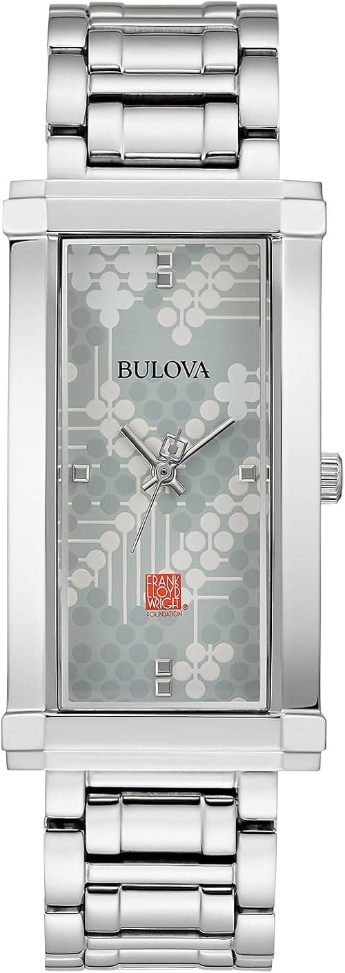 Bulova Ladies Frank Lloyd Wright Stainless Steel Bracelet Watch, Silver-Tone, Frank Lloyd Wright Quartz Silver-Tone Stainless Steel Bracelet on Amazon.ae - Price Tracker