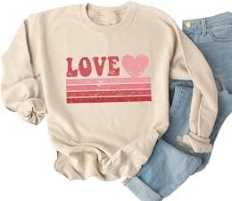 Ykomow Long Sleeve Valentines Shirts Women Plaid Love Heart Valentine's Sweatshirts Blouse Tops - Best Deal Finder