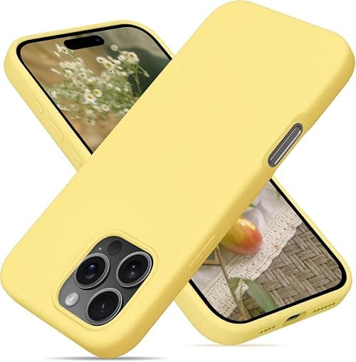 Case Compatible with iPhone 16 Pro, Liquid Soft Silicone iPhone 16 Pro Cover with Inside Microfiber Lining Shockproof Gel Rubber Phone Case (Yellow, iPhone 16 Pro 6.3 inch) على Amazon.ae - متتبع الأسعار