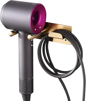 Self Adhesive Organizer Hair Dryer Holder Wall Mounted Compatible with Dyson Blow Dryer Gold on Amazon.ae - Price Tracker