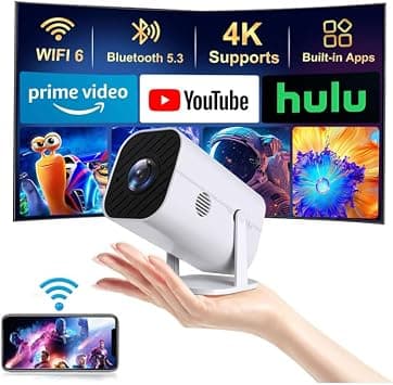 【Built-in APPS & Electric Focus & Auto Keystone】 Mini Projector with WiFi 6 & Bluetooth 5.3, Supports 4K, 1080P Portable Smart Projector (with WiFi and APP) - Amazon.ae Price Tracker