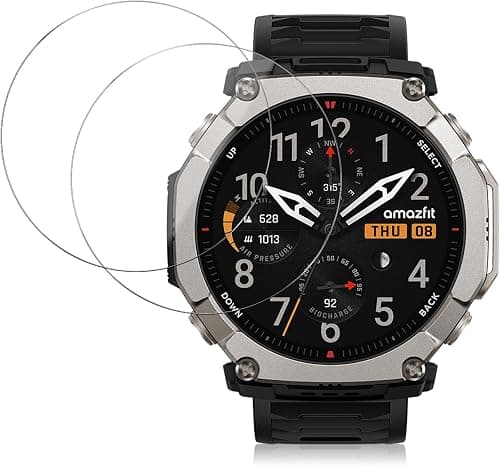 2 Pack Screen Protector for Amazfit T-Rex Ultra 2 Smart Watch, 9H Hardness Tempered Glass for Amazfit T-Rex Ultra 2 SmartWatch, 2.5D Round Edge,Anti-Scratch, Bubble Free, HD Clarity on Amazon.ae - Price Tracker