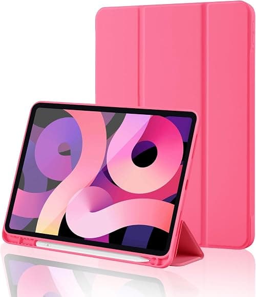 iPad (A16) 11th Generation Case 11 Inch 2025, iPad 10th Generation Case 2022 10.9 Inch with Pencil Holder, Soft TPU Back Slim Smart Protective Trifold Stand Cover, Auto Wake/Sleep, Hot Pink on Amazon.ae - Price Tracker