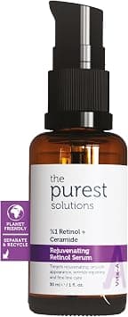 The Purest Solutions Vita-A Rejuvenating Retinol Serum (1% Retinol + Ceramide) - Promote Skin Hydration - Reduce Wrinkles, Fine Lines and Signs of Aging - Vegan | Cruelty Free | Eco Friendly (30 ml) على Amazon.ae - متتبع الأسعار