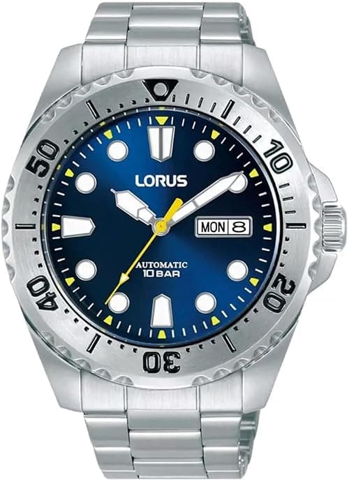 LORUS Men's Analogue Automatic Watch with Stainless Steel Strap, Silver/Black on Amazon.ae - Price Tracker