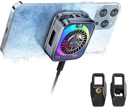 Magnetic Phone Cooler with Clip, Mobile Phone Cooling Fan, Smartphone Cooler with Real-Time Temperature Display, Compatible with iPhone, Android, Ideal for Gaming, Overheating Protection - Best Deal Finder