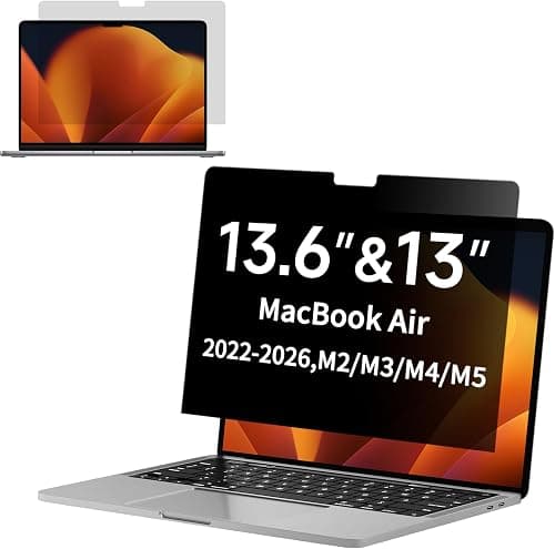 Privacy Screen for MacBook Air 13.6 & 13 Inch (2022-2026, M2, M3, M4, M5), Anti Blue Light Glare Filter Laptop Privacy Shield, Anti Scratch Protector for Mac 13In (Model A2681 A3113 A3240 A3449) on Amazon.ae - Price Tracker