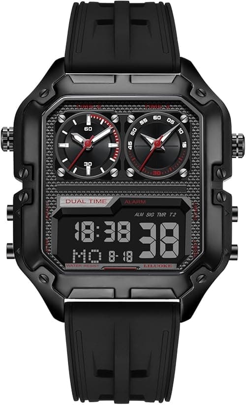 Stylish Mens Luminous Watches, Large Face Fashion Quartz Watch, Casual Black Wristwatch for Men, Unique Gifts, 30ATM Water Resistant on Amazon.ae - Price Tracker