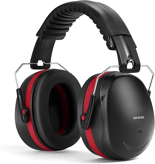 TERRIFI 34dB Noise Canceling Headphones, Hearing Protection Earmuffs with Thickened Headband, Ear Protection for Noise Reduction in Construction, Mowing, Red on Amazon.ae - Price Tracker