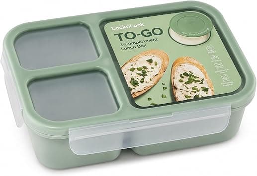 LocknLock To-Go Lunch Box 980ml – Mint, Leak-Proof Bento Lunch Box with Compartments, Microwave, Freezer & Dishwasher Safe, Portable Food Storage for Work, School & Travel على Amazon.ae - متتبع الأسعار