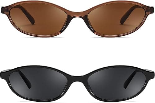 FEISEDY Retro Oval Cat Eye Sunglasses for Women 90s Narrow Lightweight Shades Y2k Trendy Sun Glasses B0257 on Amazon.ae - Price Tracker