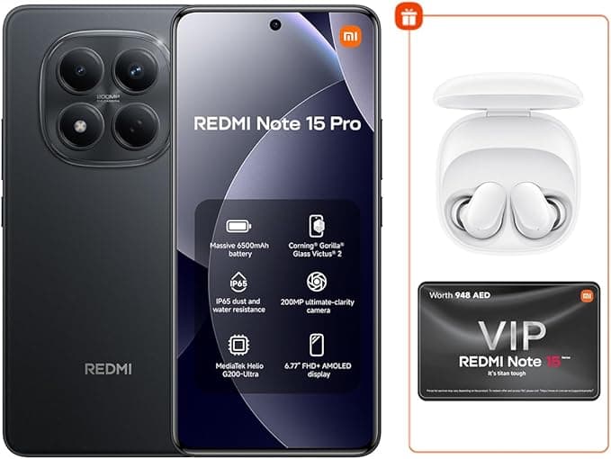 REDMI Note 15 Pro Black 8G RAM 256G ROM + Bud 6 Play - Global Version on Amazon.ae - Price Tracker