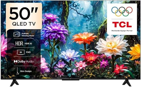 TCL Television 50 Inch S51K Full HD QLED Smart TV (2026 Model) 50" 2K QLED Google TV, HDR10, Ultra-Wide Color Gamut, Dolby Audio, Google Cast, Multiple Viewing Modes, Metallic Bezel-less Design 50S51K على Amazon.ae - متتبع الأسعار