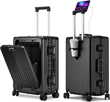 PICCASIO™ Travel Luggage Carry-on, Lightweight Fashion Trolley with Spinner Wheels, Suitcase with Open Laptop Compartment for Unisex Adults, Business & Leisure Travel Suitcase on Amazon - Best Deal Finder
