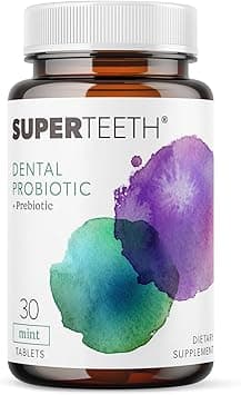 SUPER TEETH Chewable Dental Probiotic for Adults & Kids | Supports Healthy & Gums | Oral Health | Fights Bad Breath | BLIS M18 | Sugar Free Mint Flavor Tablets | Fluoride Free | Vegan Supplement on Amazon.ae - Price Tracker