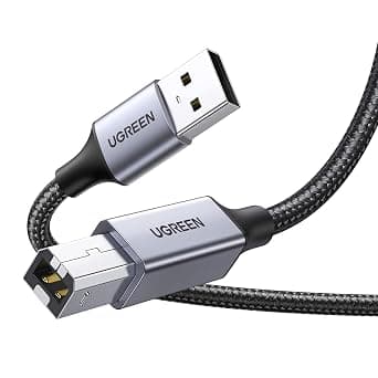 يوجرين كابل طابعة بطول 2 متر، سلك مضفر USB 2.0 نوع ايه الى كيبل ميني بي ذكر على Amazon.sa - متتبع الأسعار