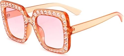 Ms. Diamond-studded Sunglasses Block UV Sunglasses Fashion Wild Sunglasses for Women (Color : RED) on Amazon.ae - Price Tracker