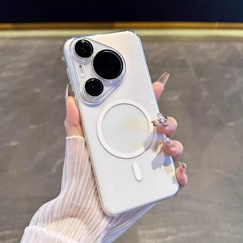 for Huawei Pura 80 Ultra Case Clear, [Compatible with Mag-safe][Anti-Yellowing][Military-Grade Protection] Shockproof Slim Magnetic Phone Cover for Pura 80 Ultra 5G, Transparent على Amazon.ae - متتبع الأسعار