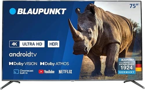 Blaupunkt 75 Inch TV 4K-UHD Smart TV Android TV Dolby Vision Dolby Atmos Bluetooth -75UB6210D 167.29x35.51x102.81 Cm Black (Renewed) on Amazon.ae - Price Tracker