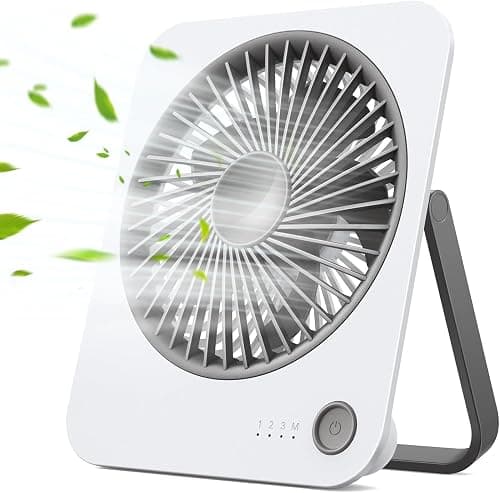 NALACAL 4000mAh USB Desk Fan, Strong Airflow&Quiet Operation Mini Personal Fan, Portable Fan with 4 Speeds, 180°Foldable Cooling Fan, USB Fan Silent Powerful for Travel/Outdoor/Home/Office, White على Amazon.ae - متتبع الأسعار