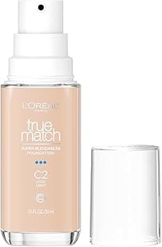 L’Oréal Paris True Match Super-Blendable Foundation, Medium Coverage Liquid Foundation Makeup with SPF 17, C2, Light, 1 Fl Oz on Amazon.ae - Price Tracker