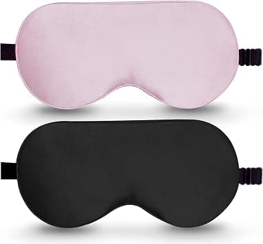 BeeVines Sleep Mask, 2 Pack 100% Real Natural Pure Silk Eye Mask with Adjustable Strap for Sleeping, Eye Sleep Shade Cover, Blocks Light Reduces Puffy Eyes Gifts - Best Deal Finder