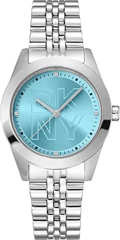 DKNY Parsons Logo Round Shape Analog Wrist Watches for Women, 32 mm Case Size, Silver/Silver - Amazon.ae Price Tracker