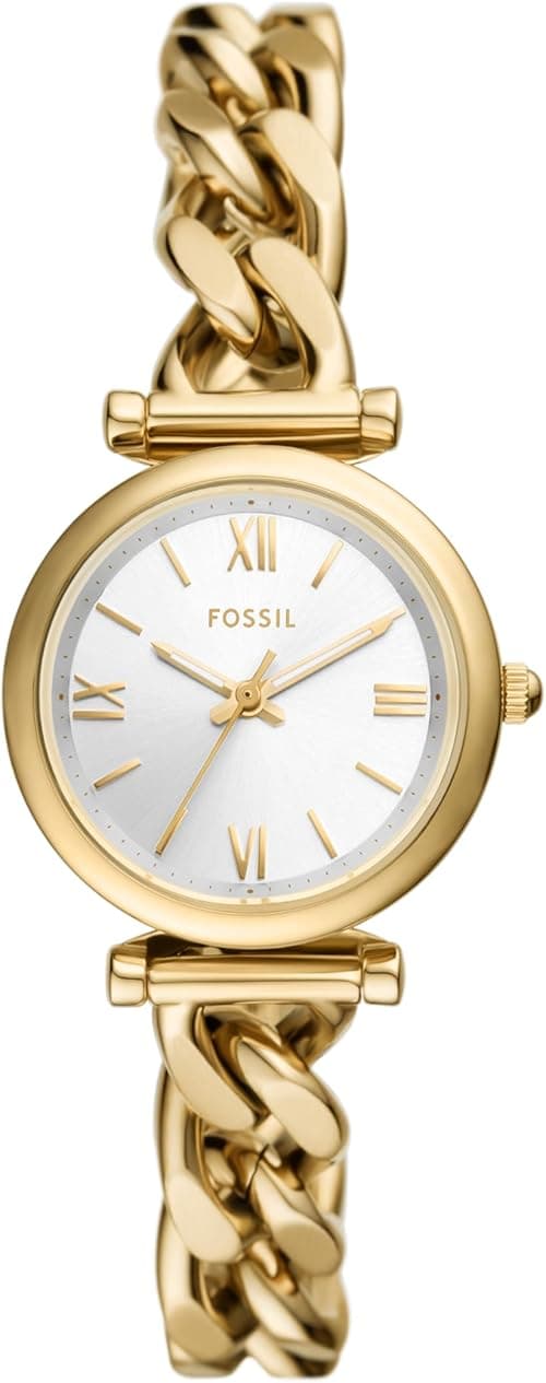 Fossil Women's Carlie Mini Quartz Stainless Steel Three-Hand Watch, Color: Gold (Model: ES5329) on Amazon.ae - Price Tracker