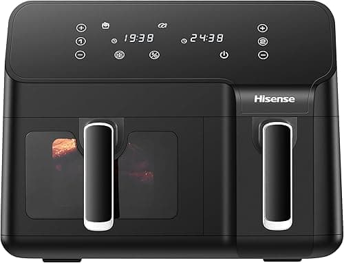 Hisense 9L Dual Basket Air Fryer, Air Fry, Preset Menus, 360° Circulation, LED Display, Dual Cooking Zone, Visible Basket, H09AFBK2S5 on Amazon.ae - Price Tracker